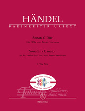 Jubilee Price: Sonata in C Major for Recorder (or Flute) and Basso continuo, HWV 365